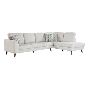 Chenille Fabric 2-Piece Sectional with Right Chaise