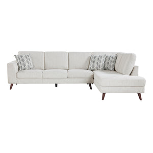 Chenille Fabric 2-Piece Sectional with Right Chaise