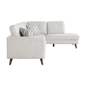 Chenille Fabric 2-Piece Sectional with Right Chaise