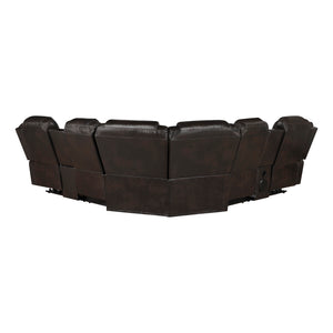 Faux Leather 3-Piece Power Reclining Sectional with Consoles