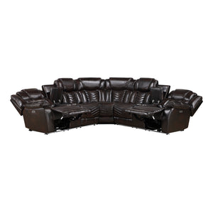 Faux Leather 3-Piece Power Reclining Sectional with Consoles