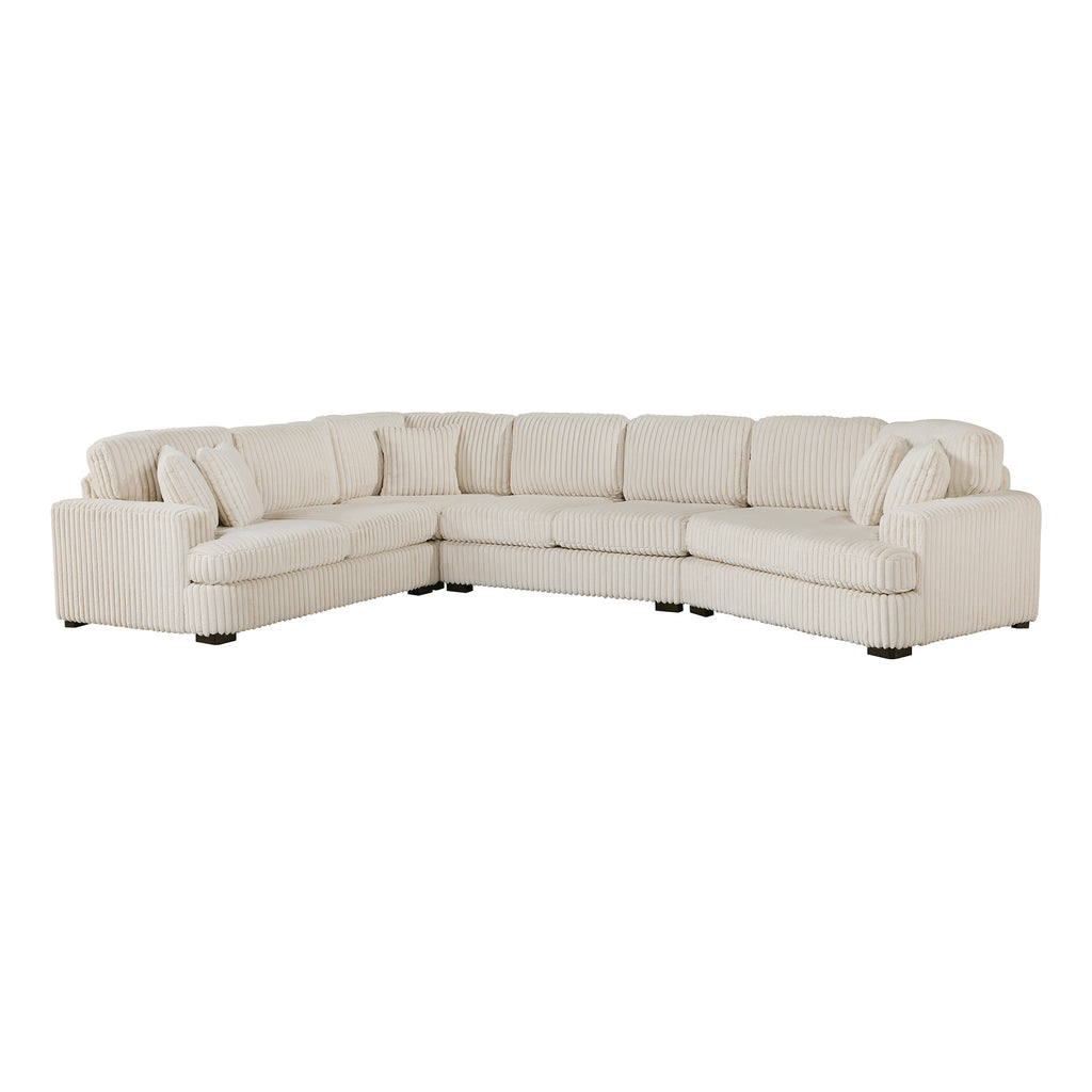 Corduroy 4-Piece Sectional with Right Cuddler