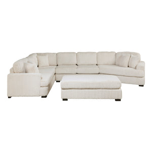 Corduroy 5-Piece Sectional with Right Cuddler and Ottoman