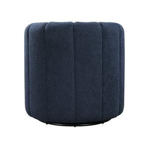 Boucle Fabric Swivel Chair with Ottoman