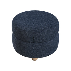 Boucle Fabric Swivel Chair with Ottoman