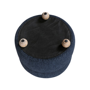 Boucle Fabric Swivel Chair with Ottoman
