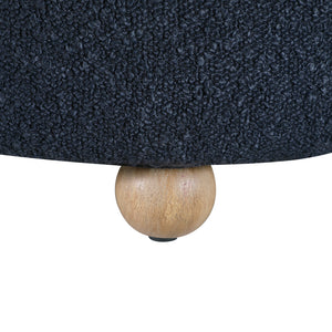 Boucle Fabric Swivel Chair with Ottoman
