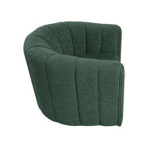 Boucle Fabric Swivel Chair with Ottoman