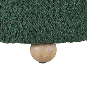 Boucle Fabric Swivel Chair with Ottoman