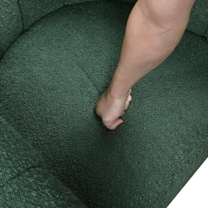 Boucle Fabric Swivel Chair with Ottoman