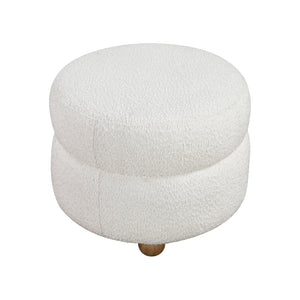 Boucle Fabric Swivel Chair with Ottoman