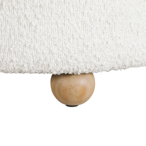 Boucle Fabric Swivel Chair with Ottoman