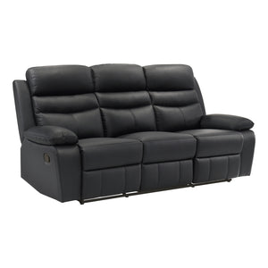 Leather Match Manual Double Reclining Sofa