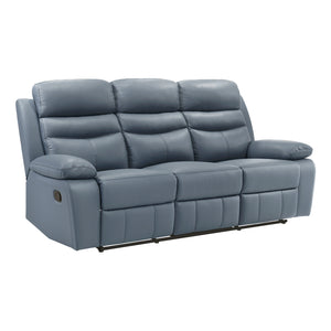 Leather Match Manual Double Reclining Sofa