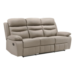 Leather Match Manual Double Reclining Sofa