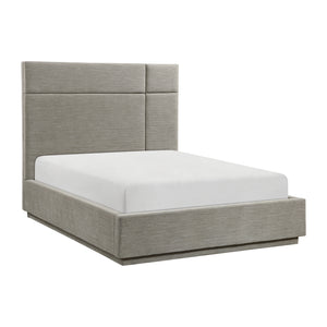 Textured Fabric Platform Bed, King