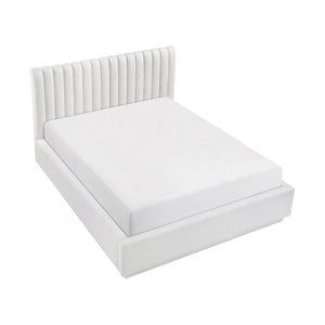 Textured Fabric Platform Bed, Queen