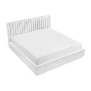 Textured Fabric Platform Bed, King