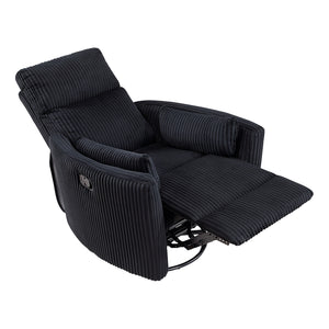 Corduroy Manual Swivel Glider Reclining Chair