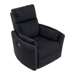 Corduroy Manual Swivel Glider Reclining Chair