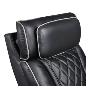 Faux Leather Power Reclining Chair with Power Headrest and Storage Arms