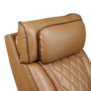 Faux Leather Power Reclining Chair with Power Headrest and Storage Arms