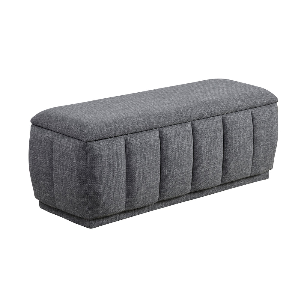 Textured Fabric Storage Bench