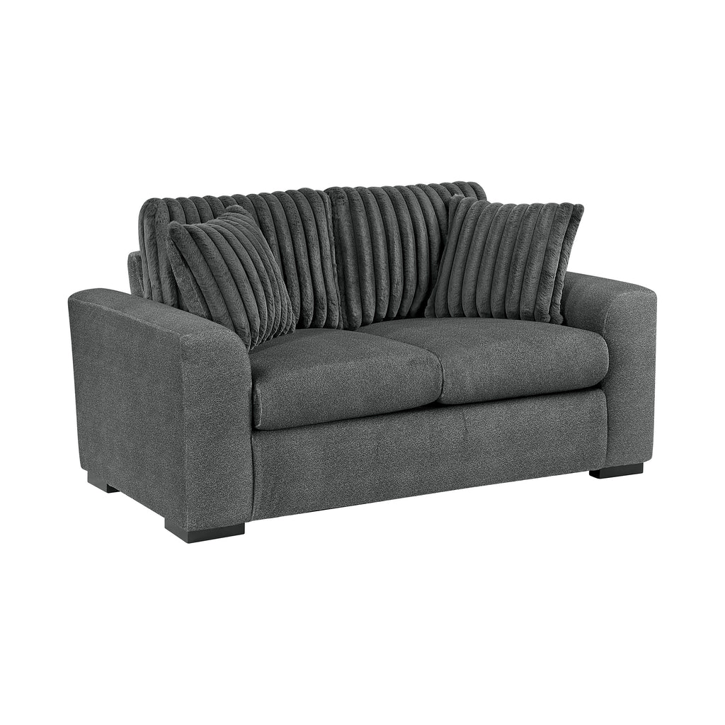 Textured Microfiber and Corduroy Living Room Loveseat
