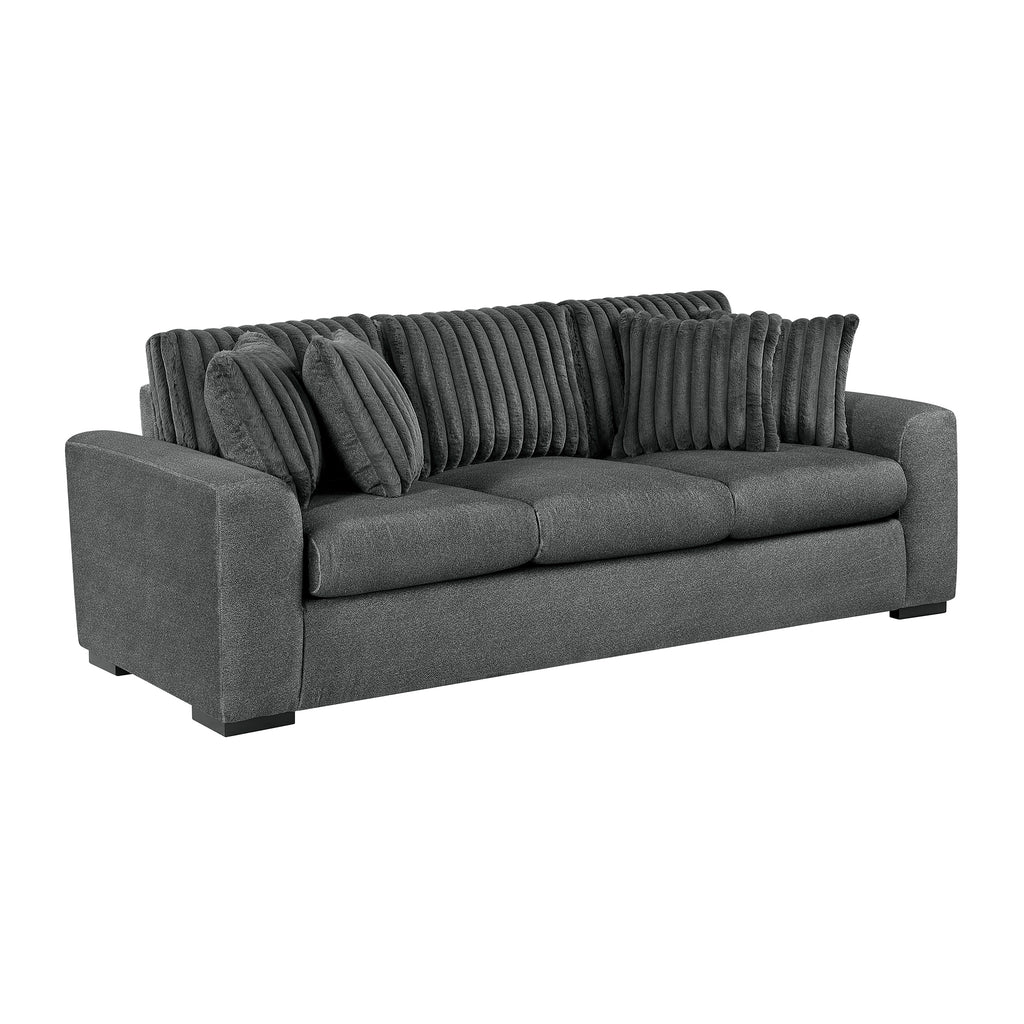 Textured Microfiber and Corduroy  Living Room Sofa