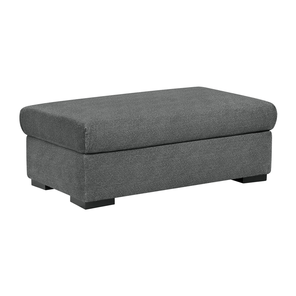 Textured Microfiber Ottoman