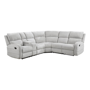 Chenille Fabric 3-Piece Reclining Sectional with Left Console