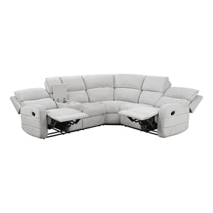 Chenille Fabric 3-Piece Reclining Sectional with Left Console