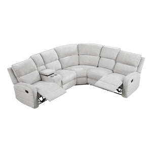 Chenille Fabric 3-Piece Reclining Sectional with Left Console