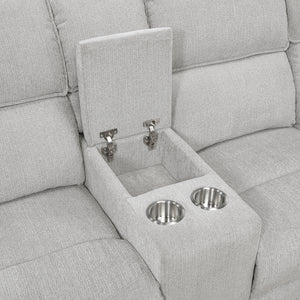 Chenille Fabric 3-Piece Reclining Sectional with Left Console