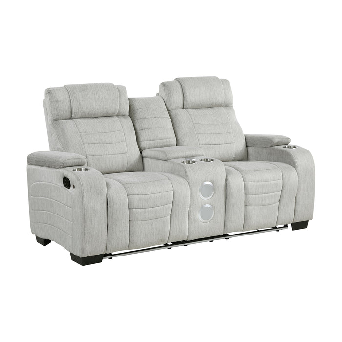 Textured Microfiber Double Reclining Loveseat