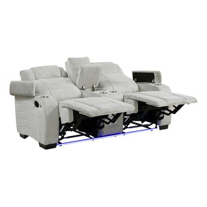 Textured Microfiber Double Reclining Loveseat