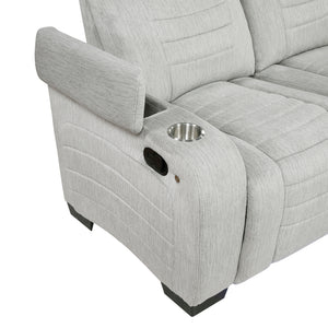Textured Microfiber Double Reclining Loveseat