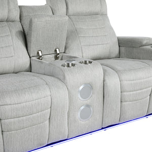 Textured Microfiber Double Reclining Loveseat