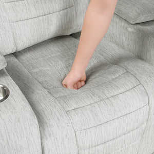 Textured Microfiber Double Reclining Loveseat