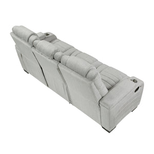Textured Microfiber Double Reclining Sofa