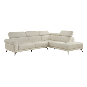 Leather Match 2-Piece Sectional with Right Side Chaise