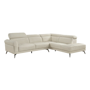 Leather Match 2-Piece Sectional with Right Side Chaise