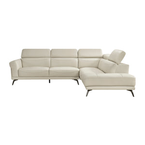 Leather Match 2-Piece Sectional with Right Side Chaise