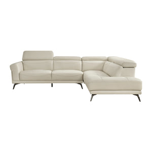 Leather Match 2-Piece Sectional with Right Side Chaise
