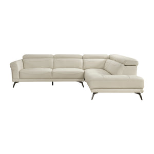 Leather Match 2-Piece Sectional with Right Side Chaise