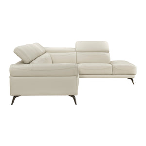 Leather Match 2-Piece Sectional with Right Side Chaise