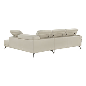 Leather Match 2-Piece Sectional with Right Side Chaise