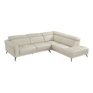 Leather Match 2-Piece Sectional with Right Side Chaise