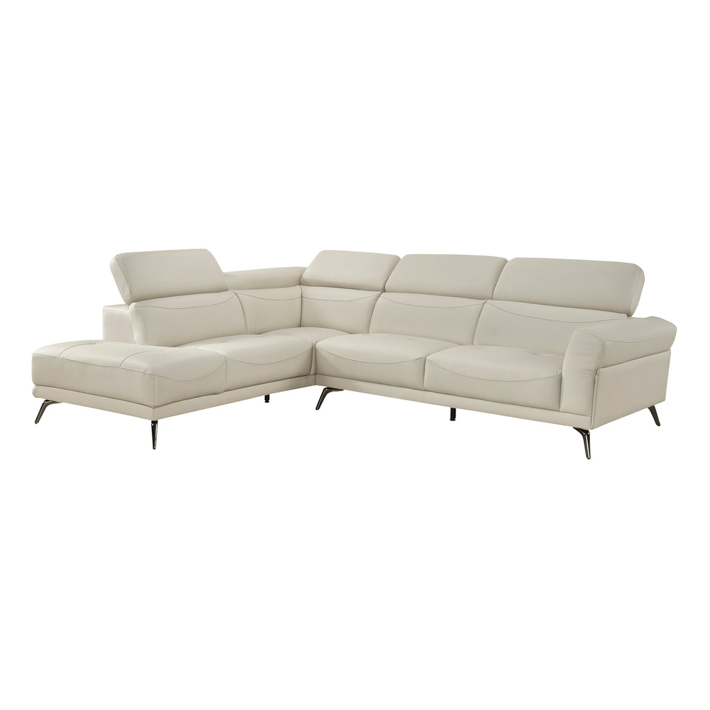 Leather Match 2-Piece Sectional with Left Side Chaise