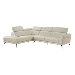 Leather Match 2-Piece Sectional with Left Side Chaise
